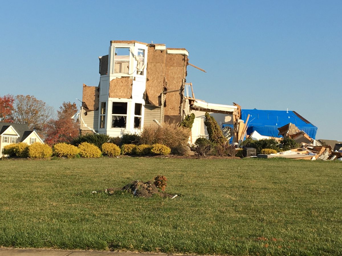 At least 8 homes in this neighborhood in Mullica Hill, N.J., were deemed uninhabitable after an EF-3 tornado ripped through the area on Sept. 1. Photo by Dianne Garyantes.