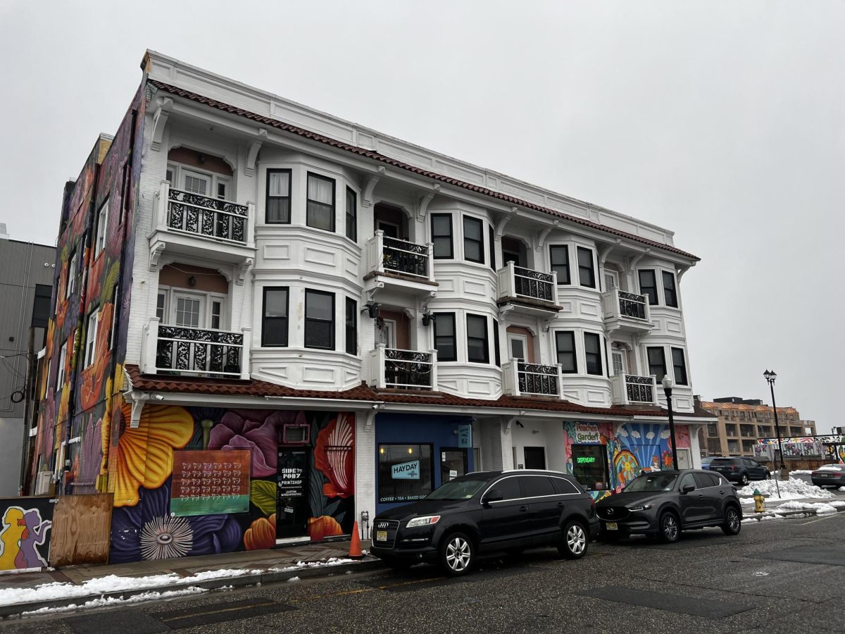 Side Pony Print Shop, Hayday Coffee house, and Peaches Garden cannabis dispensary occupy the primary residential space on New York Avenue, part of the Orange Loop Neighborhood. Hayday was the first to open and acts as a third-space, or a place outside of work and home, for locals to spend time. Atlantic City. (Isaac Linsk)