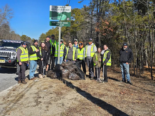 Pine Barren Venom Jeep Club members after cleaning their Adopt-A-Highway (from Pine Barren Venom Jeep Club)