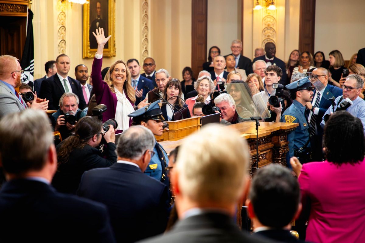 Gov. Mikie Sherrill signed into law a proposal to approve building more nuclear power plants in New Jersey, which she promised to support in her March address to the legislature. It ends a decades-old moratorium on new nuclear energy in New Jersey. (Andre Paras / NJ State House News Service) 